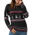 thumbnail image 2 of Asklazy Women's Pullover Sweaters Long Sleeve Print Knitted Crew Neck Sweater Tops（a Little Run Big）,M,Christma, 2 of 4