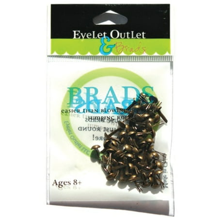 

Eyelet Outlet Round Brads 4mm 70/Pkg-Brushed Brass