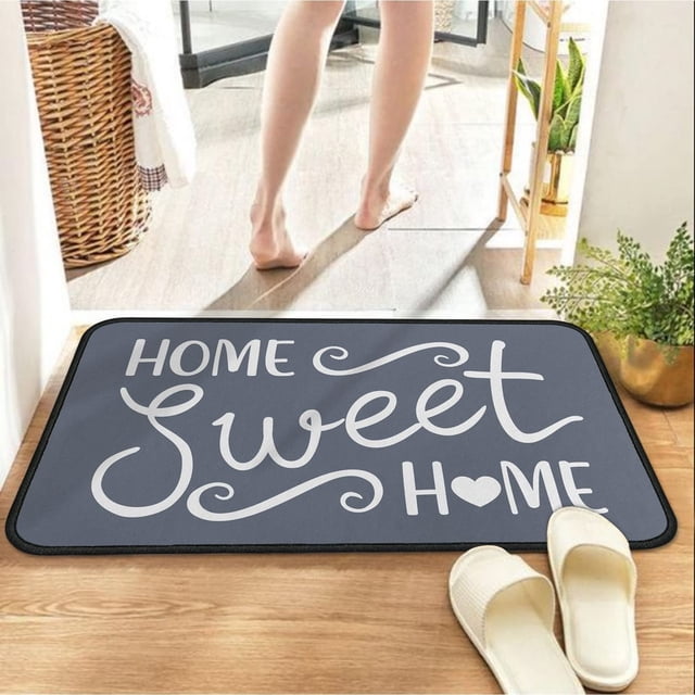 Home Sweet Home Door Mat Welcome Outdoor Indoor Entrance Welcome Mat Non Slip Floor Mat - 30x17 Inches