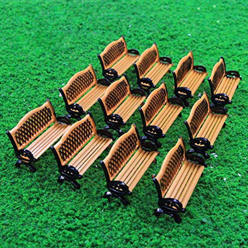 12pcs Model Seat Bench chair Settee 1:25 G Scale Doll house decor building kit 