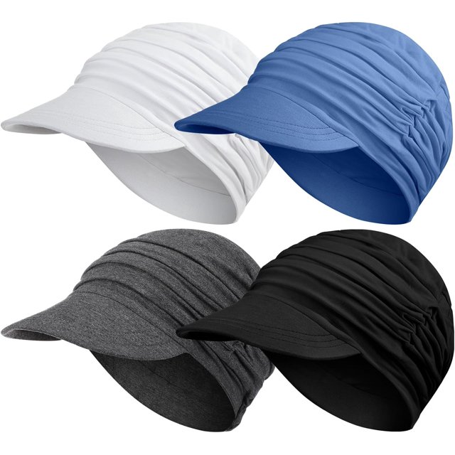 4 Pcs Soft Chemo Cancer Hats for Women Breathable Bamboo Baseball Cap Slouch Viscose Hat for Hair Loss Cancer Headwear