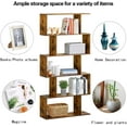thumbnail image 6 of HOMEFORT Wood Geometric 5-Tier Modern Bookcase, Open Shelf and Room Divider, Freestanding Display Storage Organizer, Decorative Shelving Unit for Home Office and Living Room (Rustic Brown), 6 of 8