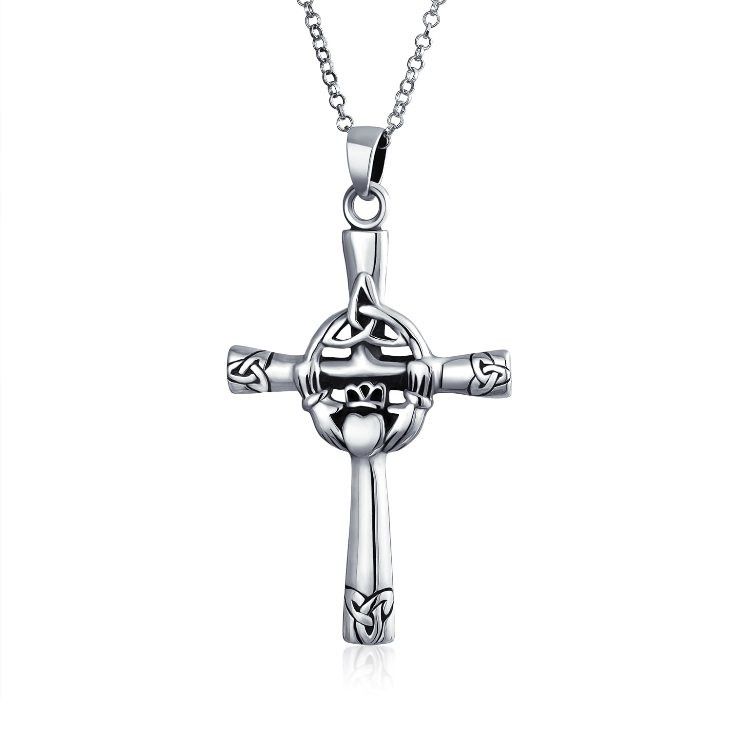 Buy Mahi Cross Pendant with Claddagh Symbol of Crown, Hands, and Heart for  Men and Women (PS1101734R) at Amazon.in