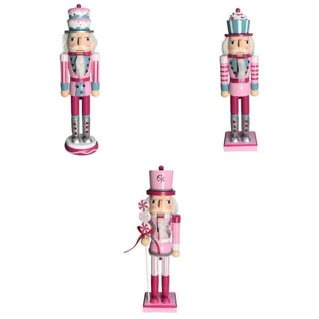 3x 14 "Cascanueces Solider Muñeca Decoración Navideña Coleccionables Juguete Macarena Figurita de Cascanueces