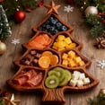 thumbnail image 4 of Christmas Tree Charcuterie Board Wooden Serving Platter - Tree Shaped Holiday Snack Tray with 7 Compartments, Festive Christmas Dinner Table Decoration & Entertaining Centerpiece, 4 of 9