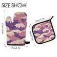 thumbnail image 2 of Yayeee Oven Mitts and Pot Holder Set of 2 Heat Resistant Kitchen Gloves Baking Hot Pad, Purple Wave Pattern, 2 of 5