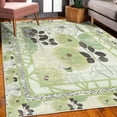 thumbnail image 3 of Floral Decorative Rug, Soft Toned Blossoming Poppy Flowers Leafy Branches and Line Art Deer, Quality Carpet for Bedroom Dorm and Living Room, 6 Sizes, Pastel Green and Dark Grey, by Ambesonne, 3 of 4