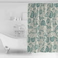 thumbnail image 4 of 54x78 Inch Shower Curtain Decorative Teal Green Spring Floral Bathtub Bath Curtains Fabric Waterproof Bathroom Decor Retro Farmhouse Summer Botanical Small Stall Shower Curtain Set with 12 Hooks, 4 of 6