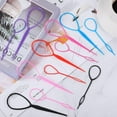 thumbnail image 5 of 12 Pcs Topsy Tail Hair Tool for Women Girls, Quick Hair Looping Tool Plastic Hair Pull Through Tool Hair Loop French Braid Styling Tool Pony Tail Tool for Hair Styling Ponytail, 5 of 5
