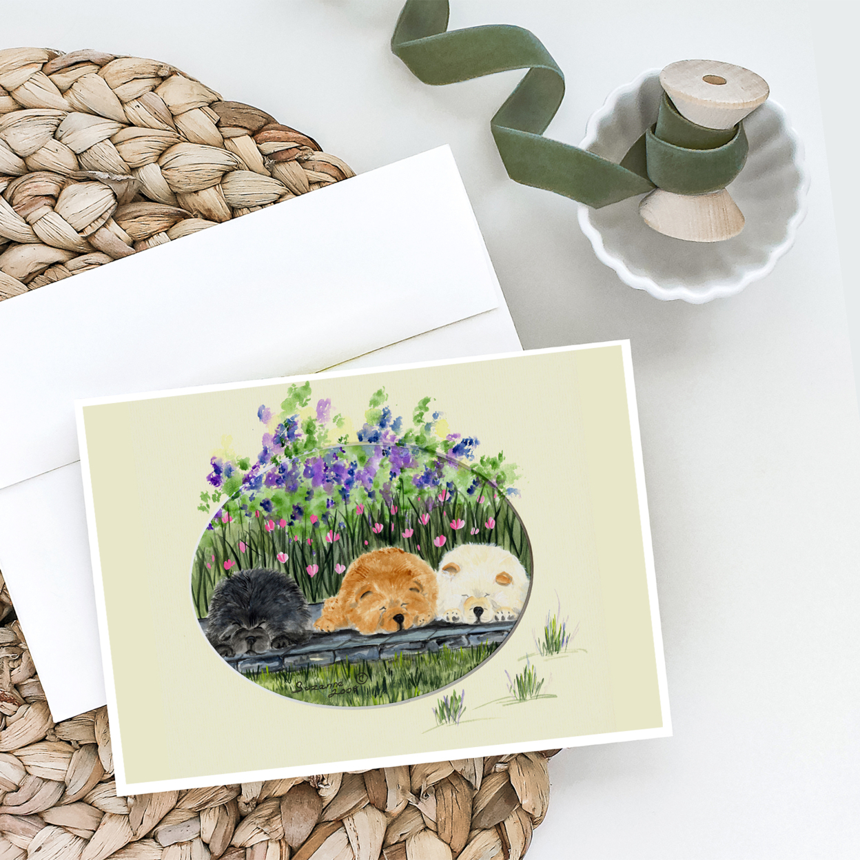 Chow Chow Greeting Cards and Envelopes Pack of 8