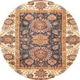 thumbnail image 1 of Ahgly Company Indoor Round Abstract Yellow Oriental Area Rugs, 3' Round, 1 of 6