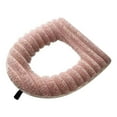 thumbnail image 5 of Soft Plush Toilet Seat Cover with Zipper Thicker Warmer Stretchable Toilet Seat Cover Pads for Bathroom Easy Cleaning and Comfort During Colder Months(Pink), 5 of 5