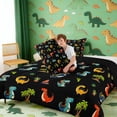 thumbnail image 4 of Erosebridal Funny Dinosaur Queen Comforter Set for Boys Girls, Cute Animal Wildlife Bedding Comforter Set, Black, 4 of 6