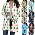 thumbnail image 2 of Jkety Holiday Cardigans for Women Womens Christmas Ugly Cardigan Casual Funny Reindeer Button Knit Open Front Cute Sweater for Holiday Party Beige,3XL, 2 of 7