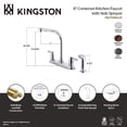 thumbnail image 4 of Kingston FB2754NDLSP NuvoFusion Two-Handle 4-Hole 8" Centerset Kitchen Faucet with Side Sprayer in Black Stainless, 4 of 4