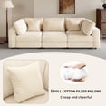 thumbnail image 5 of Holaki 3 Seater Sofa, 105'' Modern Corduroy Fabric Couch with Removable Back Cushions and 5 Pillows , for Living Room, Apartment, Spacious Space, Beige, 5 of 13