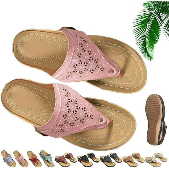 Sandalias deportivas de malla transpirable, zapatillas ortopédicas con cuña y soporte para arco, zapatillas de tacón con suela gruesa para mujer