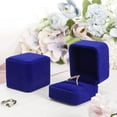 thumbnail image 5 of Joyero de terciopelo de 2 piezas, caja para anillos, caja para pendientes, caja de almacenamiento para colgantes para bodas, compromisos y día de San Valentín, 5 of 5