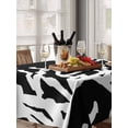 thumbnail image 6 of Coral Black Table Cloth, Coastal White Ocean Marine Nautical Beach Waterproof Tablecloth for Rectangle Tables, Reusable Washable Fabric Table Cover for Restaurant Kitchen Dining Tables 52"x70", 6 of 6