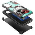 thumbnail image 3 of DALUX Card Holster Kickstand Phone Case Compatible with Galaxy A72 5G (2021) 6.7 inch - Teal Skull Romance, 3 of 3