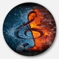 thumbnail image 1 of Designart 'Treble Clef ' Modern wall clock, 1 of 6