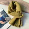 thumbnail image 3 of Winter Scarf Windproof Solid Color Soft Thick Knitting Keep Warm Cozy Unisex Korean Style Men Scarf for Outdoor, 3 of 8