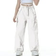 thumbnail image 5 of Rolanko Parachute Pants for Girls Y2K Cargo Trousers with Pockets Harajuku Jogger Pants, 5 of 7