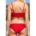thumbnail image 2 of Bikini para Mujer Criss Cross Push-up Vendaje Trajes de baño Braguita de Bikini atrevida Rosa roja - B XL Rosa roja - B XL Xishao ropa, 2 of 2