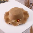 thumbnail image 1 of (color café) Sombrero de paja Sunshine girl y paquete pequeño con decoración floral Sombrero de verano anti-UV para niños Viaje a la playa senderismo 3 - 7 años JM MX-0136894FYD, 1 of 4