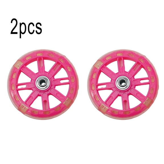 KIDS LED SCOOTER WHEELS 110mm, Lights Flashing, Stunt Push, ABEC Bearings, Add Fun and Style to Your Ride Pink