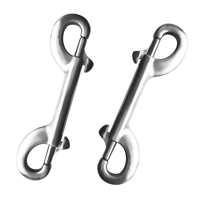 2 uds., equipo de buceo de acero inoxidable de 10cm, gancho de seguridad de perno de doble extremo Sharpla Clip de buceo de acero inoxidable