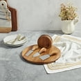 thumbnail image 4 of Tabletops Gallery 5-Piece Acacia Wood Cheese Serving Board Set with Knives, 4 of 11