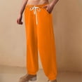 thumbnail image 2 of Amzcrzy Womens Sweatpants Fall Fashion Elastic Waisted Drawstring Solid Color Wide Leg Pants Loose Plus Size Solid Color Gym Sports Pants with Pockets, 2 of 4