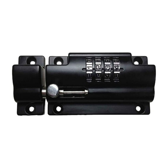Slide Bolt Lock - MS40 Combination Lock, Keyless Entry, Black - Shed, Cabinet, Gate Security - Indoor/Outdoor Mechanical Lock for Trailers & Storage