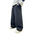 thumbnail image 3 of dazeni Boy's Letter Graphic Wide Leg Sweatpants Baggy Pants Athletic Track Sweat Pants Casual Loose Harem Parachute Pant with Pockets Black 13-14 Years, 3 of 8
