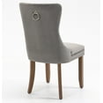 thumbnail image 4 of Tufted Dining Chair, Contemporary Velvet Chairs for Dining Room Upholstered Dining Chairs with Nailhead Rivet Trim Design Pull Ring on Backrest (Gray,Set of 2), 4 of 9