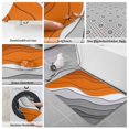 thumbnail image 6 of Orange Grey Ombre Bath Mat 3 Piece Bathroom Rug Set, Modern Geometric Abstract Aesthetics Cream Non Slip Bath Rug Contour Mat and Toilet Lid Cover, Absorbent Shower Mats Soft Bath Rugs and Mats Sets, 6 of 8