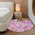 thumbnail image 3 of Spring Floral 3ft Area Rug, Retro Watercolor Flowers Leaves Plants Purple Washable Non-Slip Small Round Rugs for Entryway Bedroom Kitchen, Soft Circle Carpet for Dining Room, Playroom Nursery Rug, 3 of 9