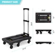 thumbnail image 2 of Folding Hand Truck, 500 Lb Collapsible Dolly Cart, Portable Utility Dolly Grocery Cart, 2 of 6