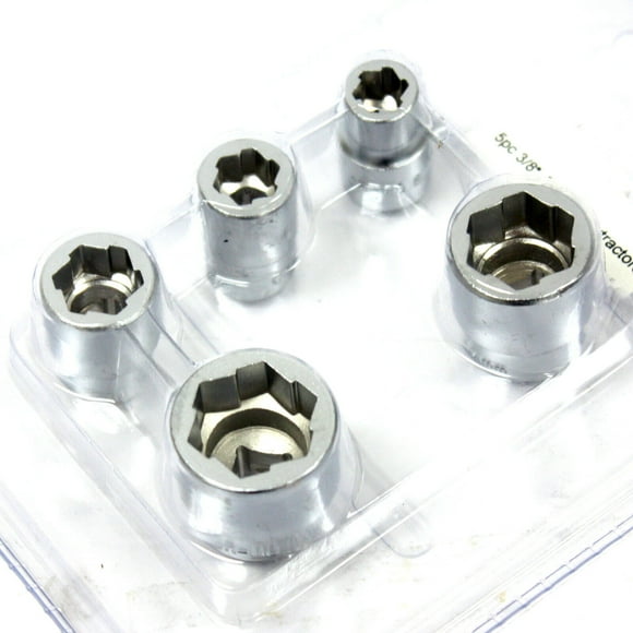 5pc Metric 3/8" Drive Bolt Extractor Twist Socket Set Stud Nut 8 10 13 17 19mm