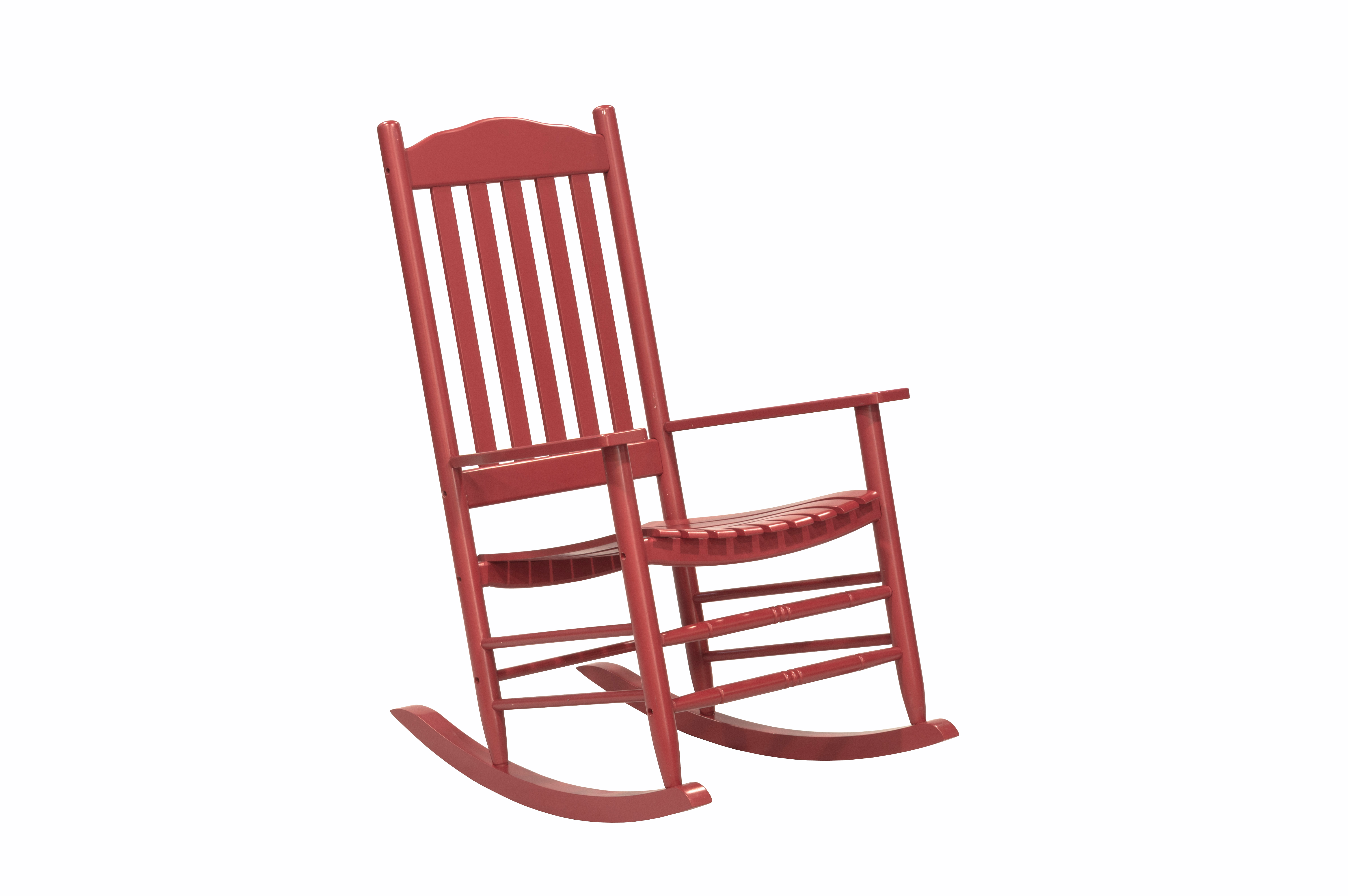 Outdoor Patio Garden Furniture 3-Piece Wood Porch Rocking Chair Set, Weather Resistant Finish,2 Rocking Chairs and 1 Side Table-Red - image 5 of 11