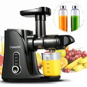 Slow Juicer, Amzchef Masticating Juicer with Quiet Motor&Reverse Function for Vegetable and Fruit, BPA-Free, Black