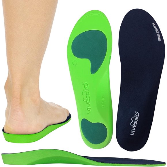 Plantar Fasciitis Inserts for Men & Women - Shoe Insoles for Arch Support, Flat Feet, Pain Relief - Firm Foam OrthoticSoles for Work, Running - Fit Boots and Sneakers