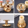 thumbnail image 4 of 2 piezas de candelabro de latón dorado Metal adecuado para candelabros y velas de pilar para escaparate y chimenea, 4 of 4