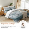 thumbnail image 7 of Cloud Effect Bedding Duvet Cover Set Queen Size 4 Pieces Modern Watercolor Marble Texture Bedding Set with Zipper Closure, 1 Comforter Cover 90x92 Inches 1 Flat Sheet & 2 Pillow Cases, 7 of 7