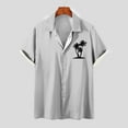 thumbnail image 1 of Mefallenssiah Mode Hommes Confortable Impression Manches Courtes Col Chemise Chemisier, 1 of 4