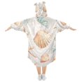 thumbnail image 2 of FORMRS Wearable Blanket Hoodie with Sleeves for Kids Cozy Flannel Sweatshirt, Gray Seashell, 2 of 7