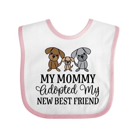 Rescue Dog Best Friend Adoption Baby Bib White/Pink One (Best Dog Adoption Nyc)