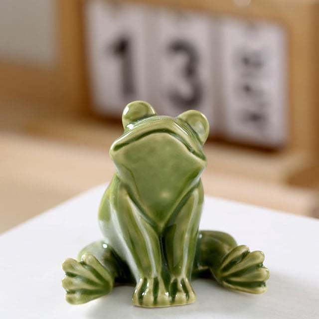 CAITS Ceramic Frog Toilet Bolt Covers Decorative, Set of 2 Tall Toilet Bolt Caps,Cute Frog Toilet Screw Cover Caps, Toilet Caps for Bottom of Toilet for Bathroom Decor, Easy to Install