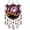 C, variant on Halloween Crystal Wind Chime, Lightweight Acrylic Build, Silent Swaying Beads, Spooky Motif, Easy Window Wall Hanging (Castle)
